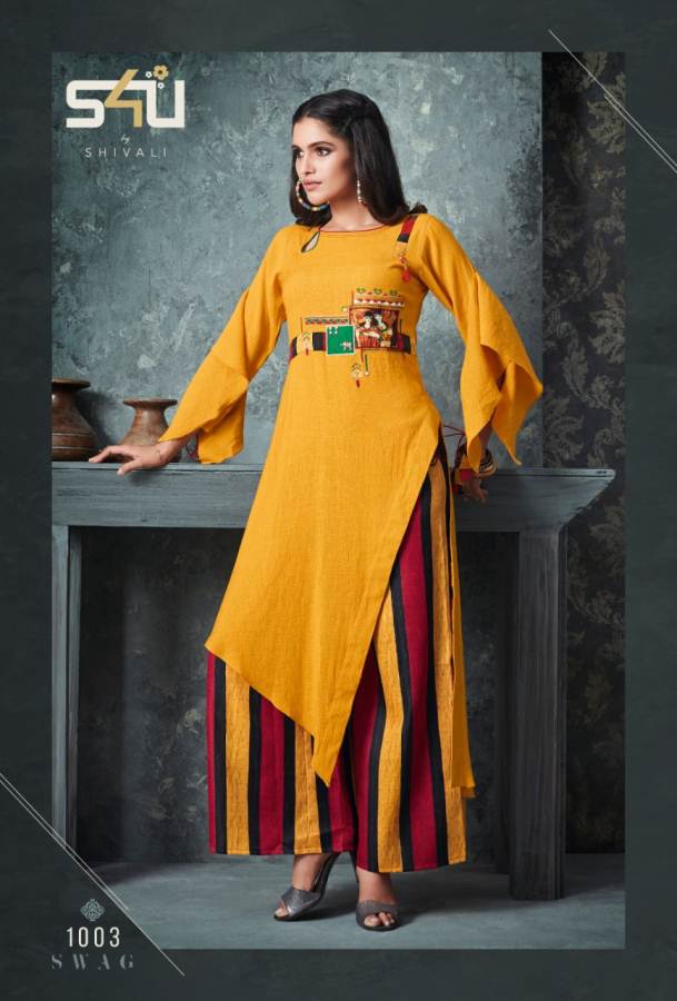 S4U By Swag Vol 3 New Party Wear Kurti With Palazzo Collection S4U By Swag Vol 3 New Party Wear Kurti With Palazzo Collection